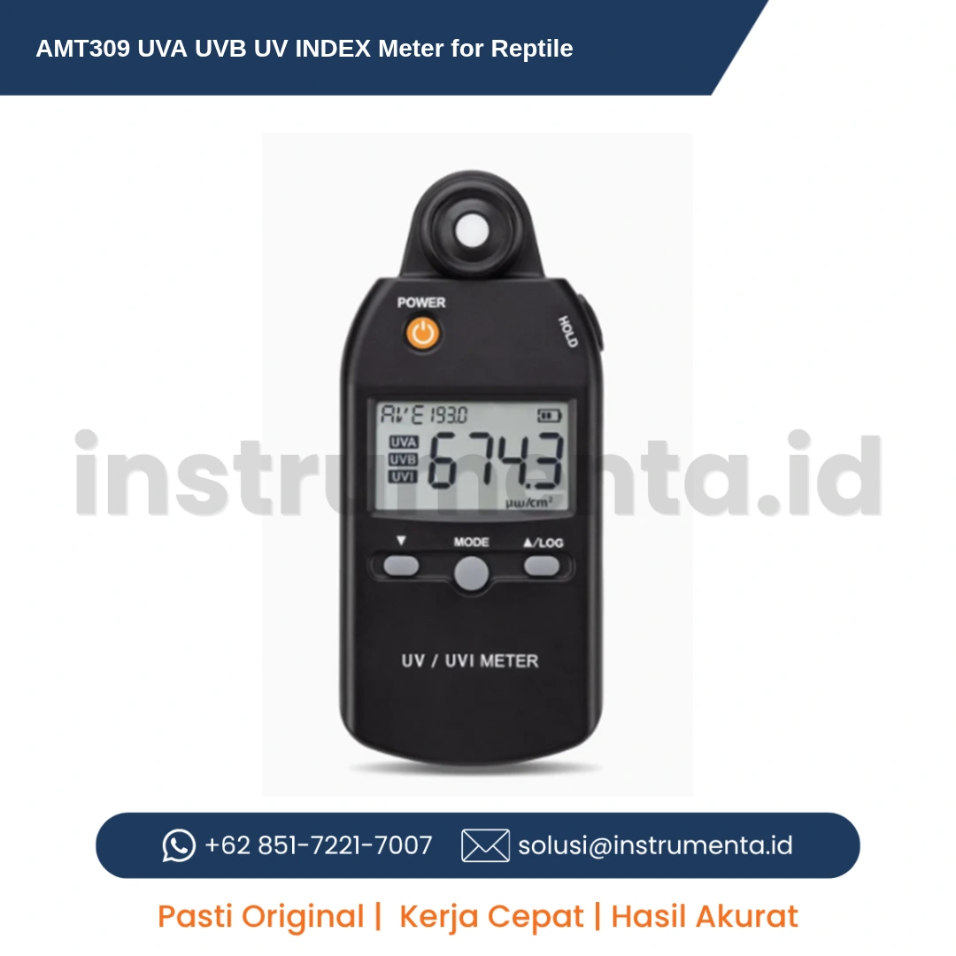 Official Supplier AMT309 UVA UVB UV INDEX Meter Alat Ukur Intensitas Ultraviolet dan Indeks UV Reptil Digital
